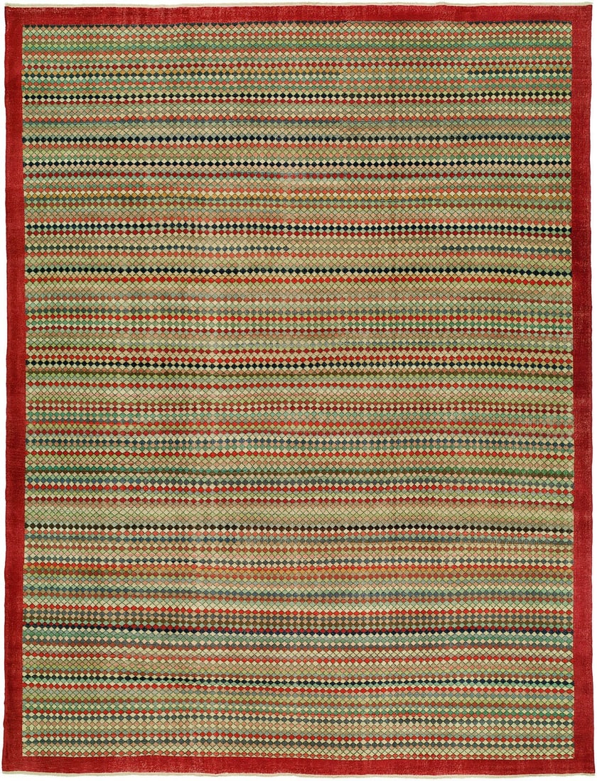 11' 6" x 15' 2" Oversize Anatolian Deco Rug: 11' 6" x 15' 2" Oversize Anatolian Deco Rug Large vintage Turkish Deco rug from the mid-20th century. This oversize Anatolian rug features a Deco design and is offered in pre-owned condition. Specific