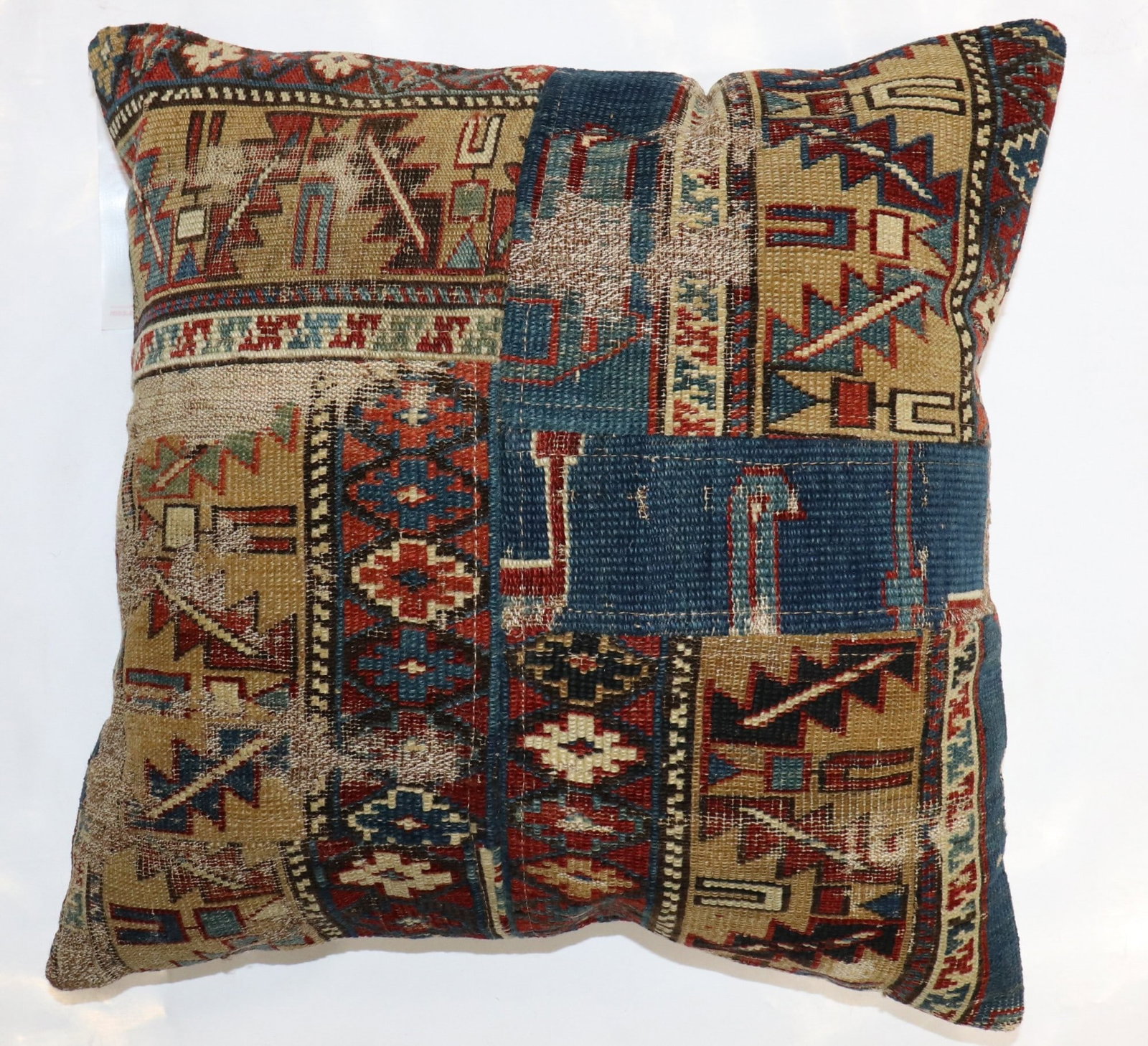 19th Century Caucasian Rug Patchwork Pillow 1' 6" x 1' 6" (1 of 2)