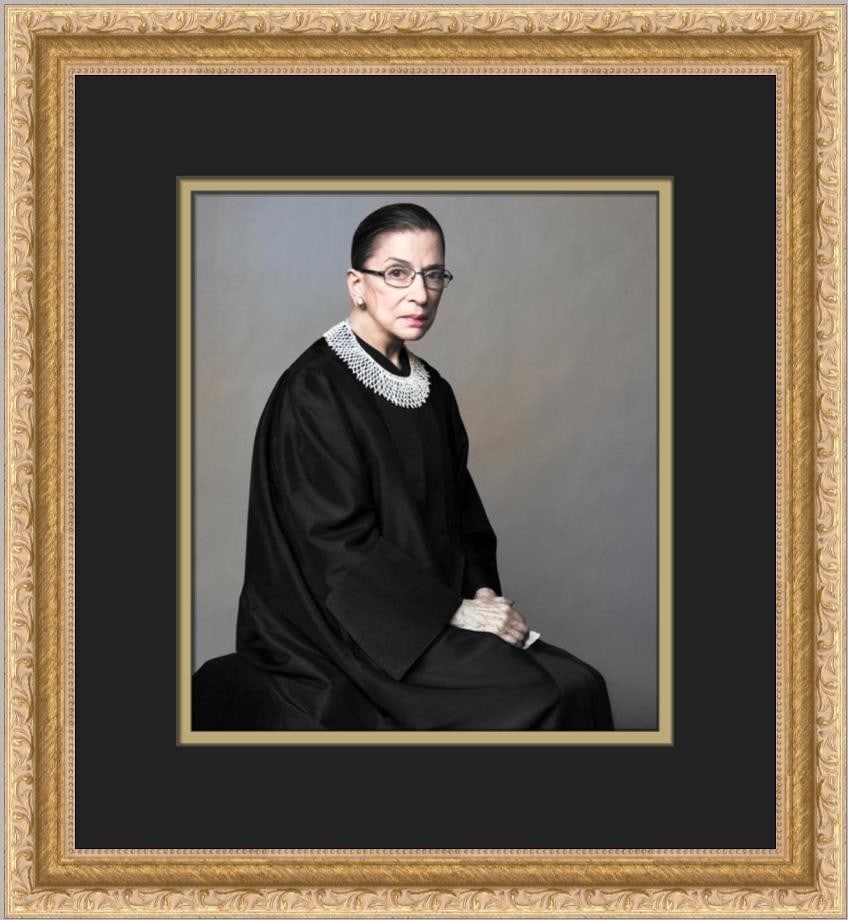Framed Ruth Bader Ginsburg Portrait 8 x 10 Gold Ornate Matting (1 of 2)
