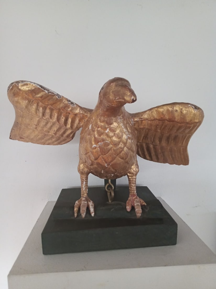 19th Century American Folk Art Eagle Wood Carving on Stand (1 of 18)