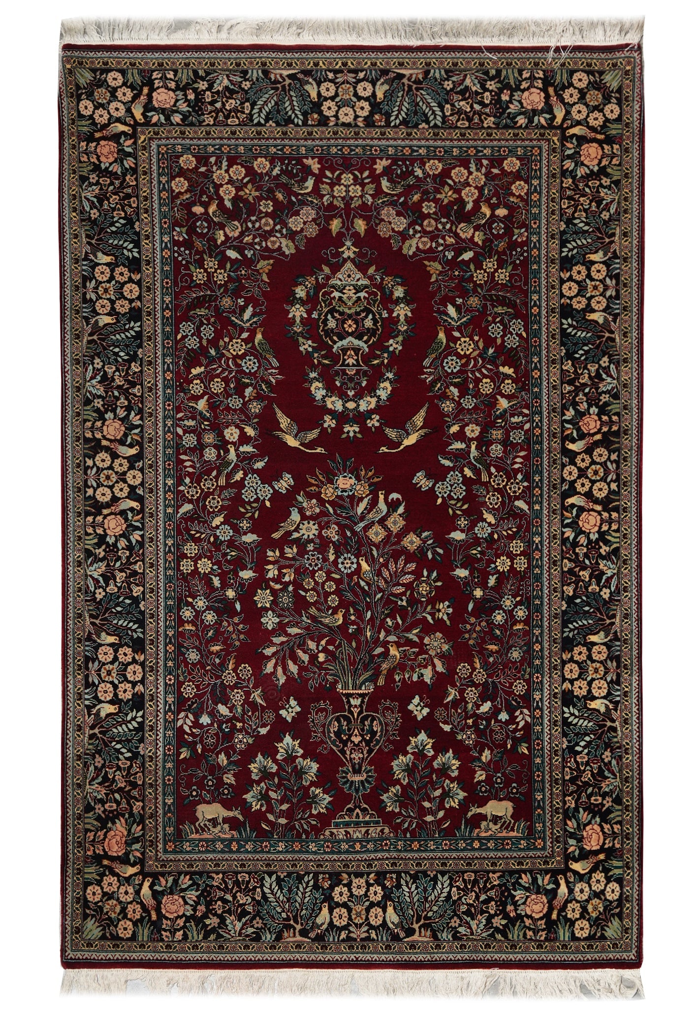 4.7 x 7.3 Persian Hand Knotted Tree of Life Vase Rug (1 of 14)