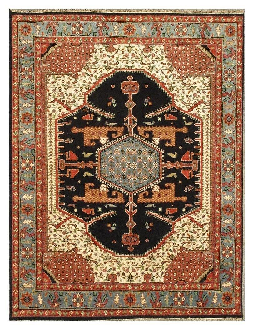 8 x 10 Handmade New Serapi Wool Rug from India: 8 x 10 Handmade New Serapi Wool Rug from India Free continental US Shipping Enhance your living space with this stunning 8 x 10 Serapi Rug, expertly handmade from 100% high-quality wool in India. This