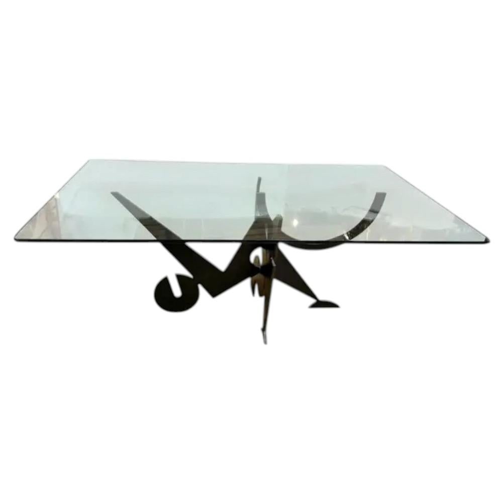 1987 Pucci De Rossi Signed Sculptural Blackened Steel Dining Table Base Italy (1 of 18)