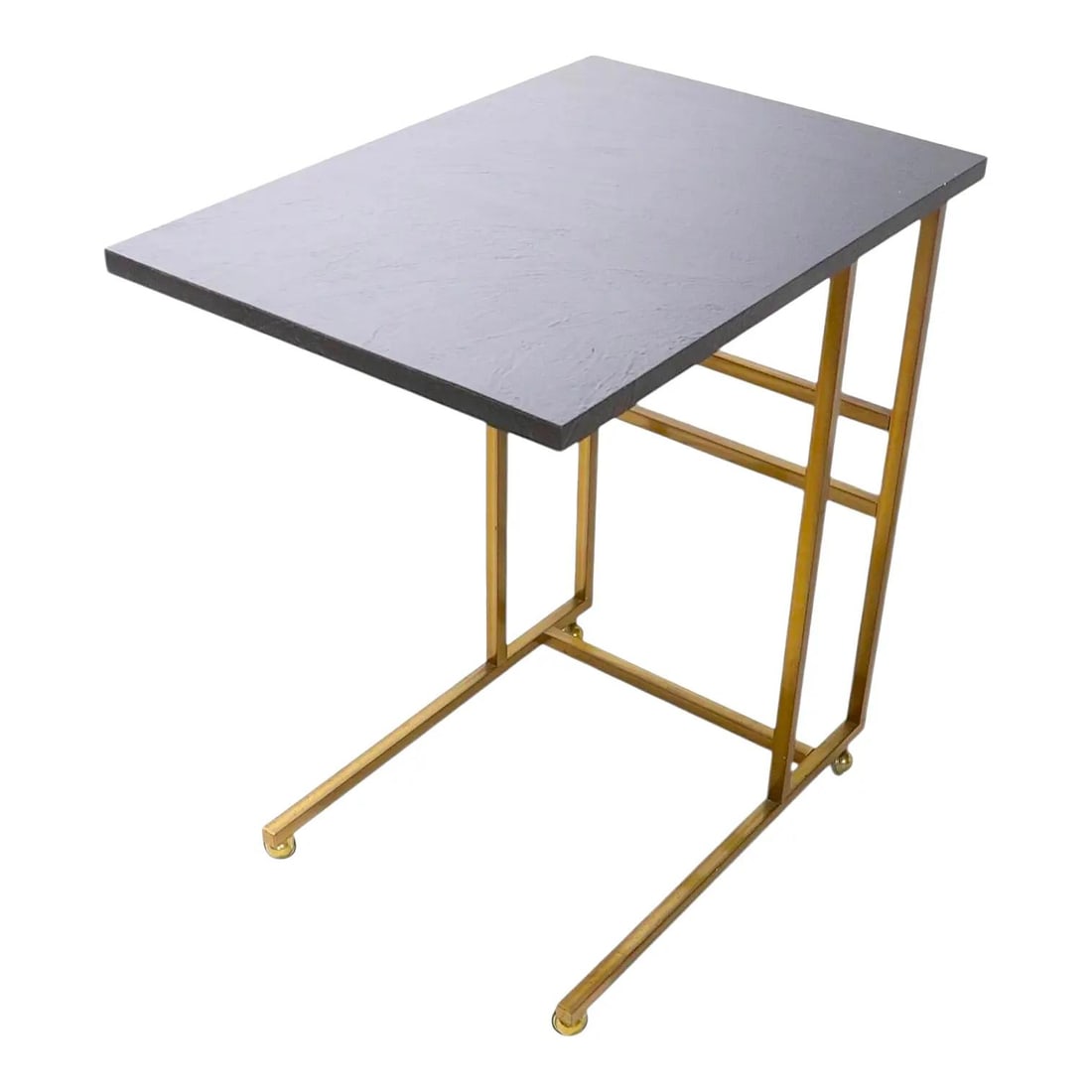 Brass and Formica Rolling Tray Bar Cart Hollywood Regency Style 1970s (1 of 10)