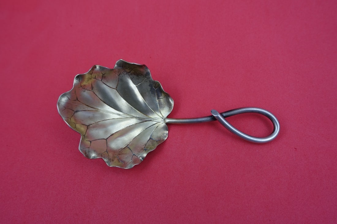 Sterling Silver Leaf Form Almond Scoop by Shiebler 5 Inch (1 of 2)