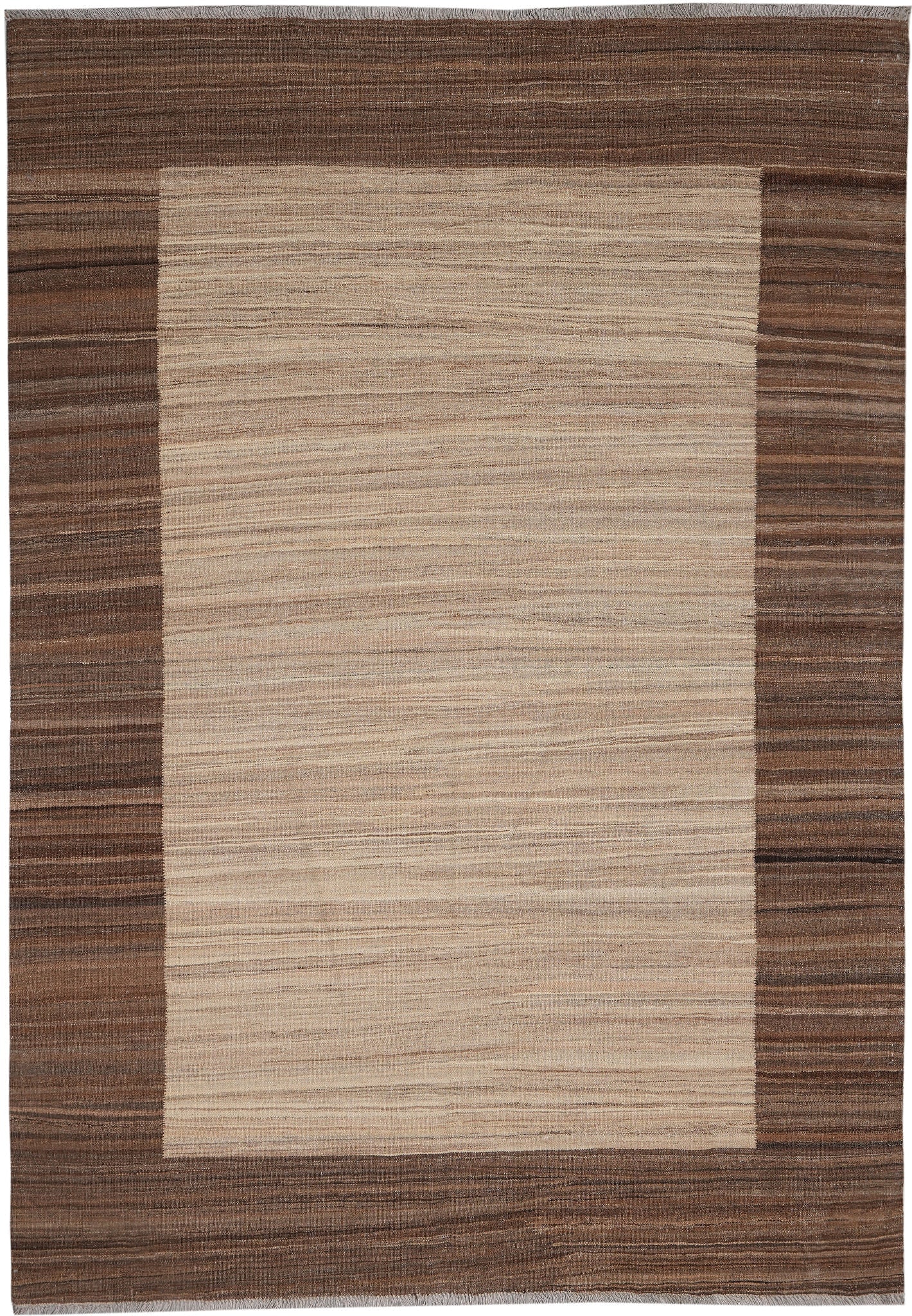 Modern Handmade Wool Rug 5.9 x 8 Warm Beige Brown Hand Knotted Carpet: Modern Handmade Wool Rug 5.9 x 8 Warm Beige Brown Hand Knotted Carpet Free continental US Shipping This 5.9 x 8 handmade carpet features a modern design in warm beige and brown tones. Expertly hand-kn