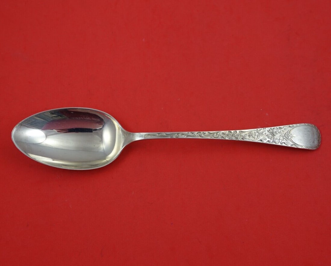 Birks London Engraved Sterling Silver Serving Spoon 8 7/8 in (1 of 3)