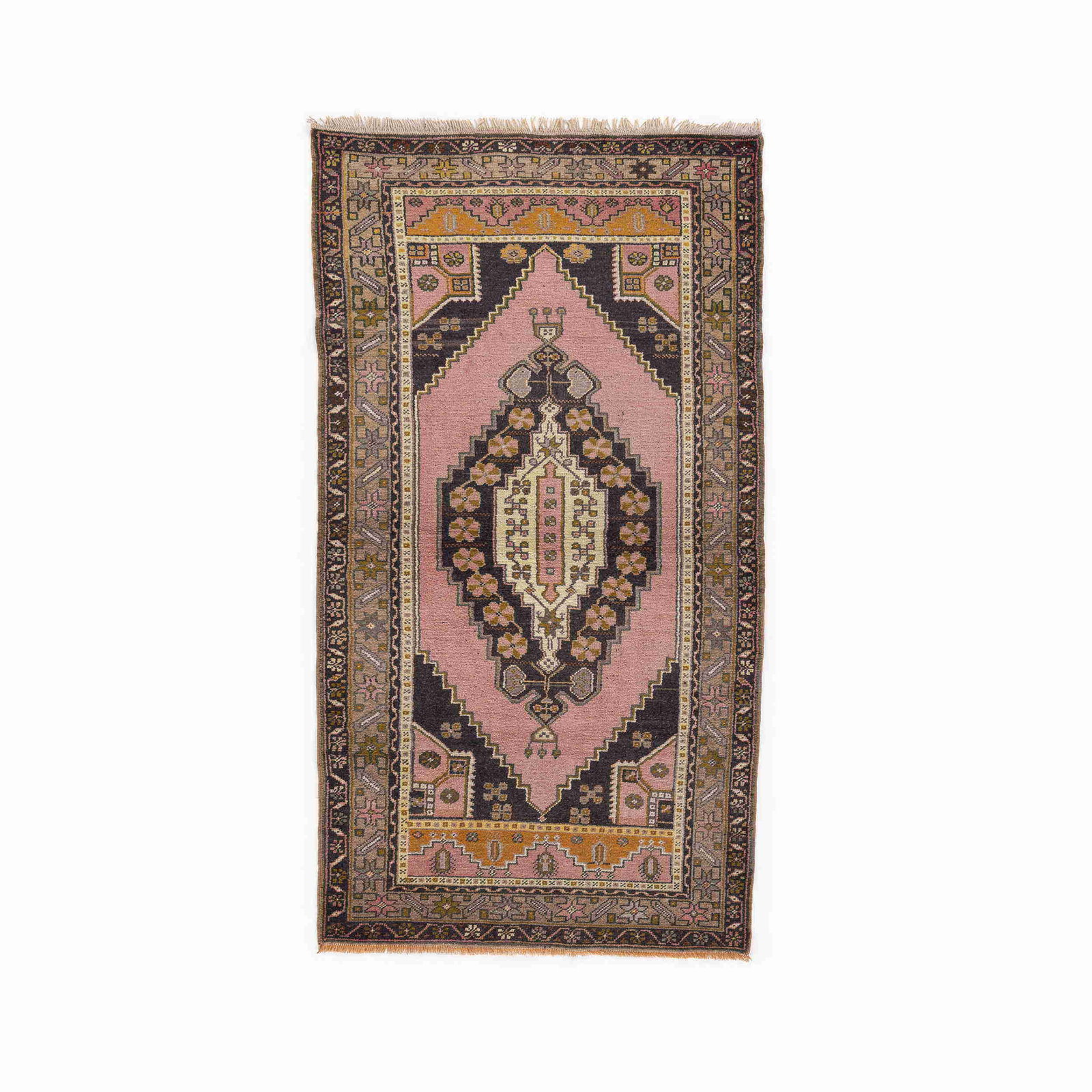 Handmade Anadol Wool Carpet 44.9 x 82.7 Floral Design: Handmade Anadol Wool Carpet 44.9 x 82.7 Floral Design This authentic handmade Anadol carpet features a beautiful wool on wool construction, ensuring durability and a luxurious feel. Meticulously craft