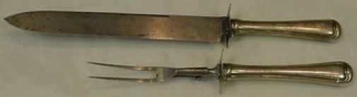 Gorham Old French Sterling Silver Carving Set 2-Piece Knife Fork: Gorham Old French Sterling Silver Carving Set 2-Piece Knife Fork This exquisite 2-piece roast carving set, crafted by Gorham, features the distinguished Old French pattern, known for its elegant desig