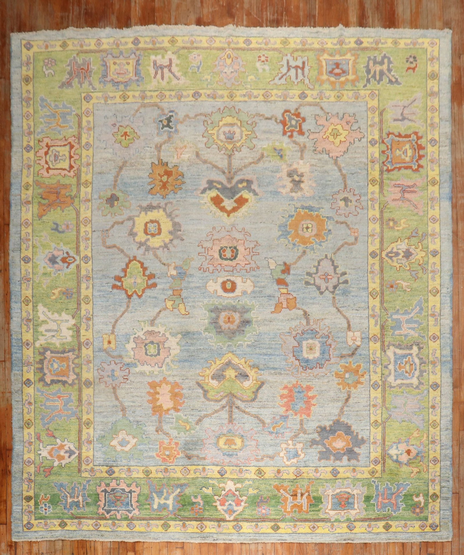 10' 4" x 13' 7" Colorful Oushak Repro Room Carpet (1 of 7)