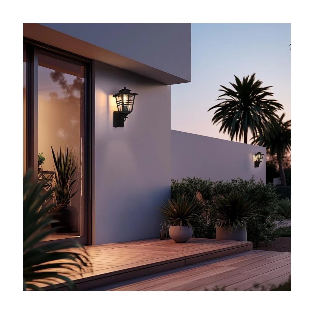 Macon outdoor wall light black iron clear glass 15 in (1 of 10)