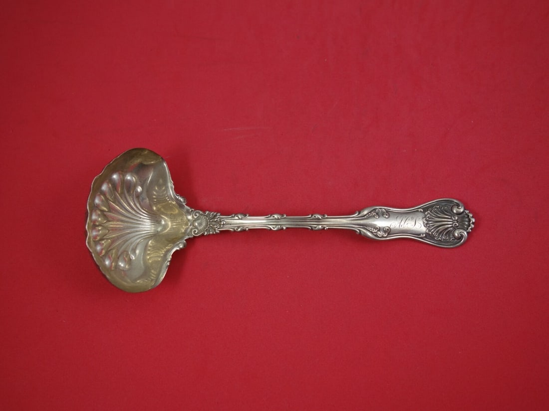 Whiting Imperial Queen Sterling Silver Gravy Ladle 7.5 Inches: Whiting Imperial Queen Sterling Silver Gravy Ladle 7.5 Inches Introducing the stunning Imperial Queen Gravy Ladle, crafted by Whiting Manufacturing Company. This exquisite serving piece, measuring 7 1