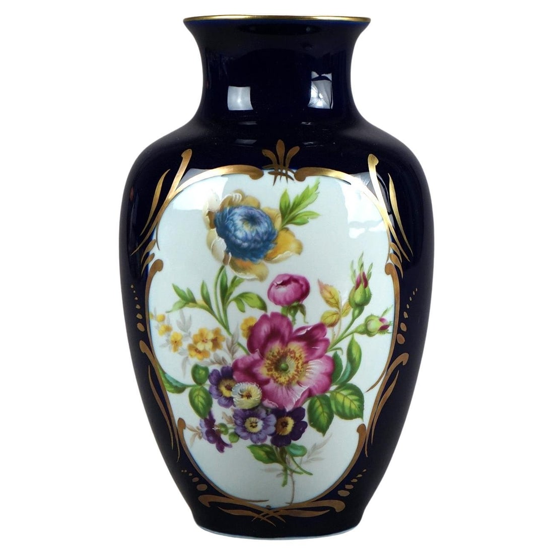 Vintage French Limoges Hand Painted Floral Porcelain Vase 20th Century (1 of 8)