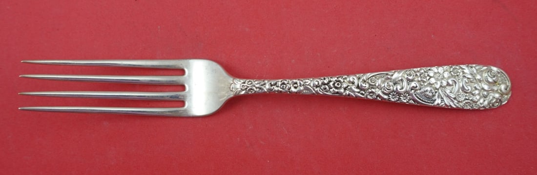 Jenkins & Jenkins Sterling Silver Repousse Dinner Fork 7.625" (1 of 2)