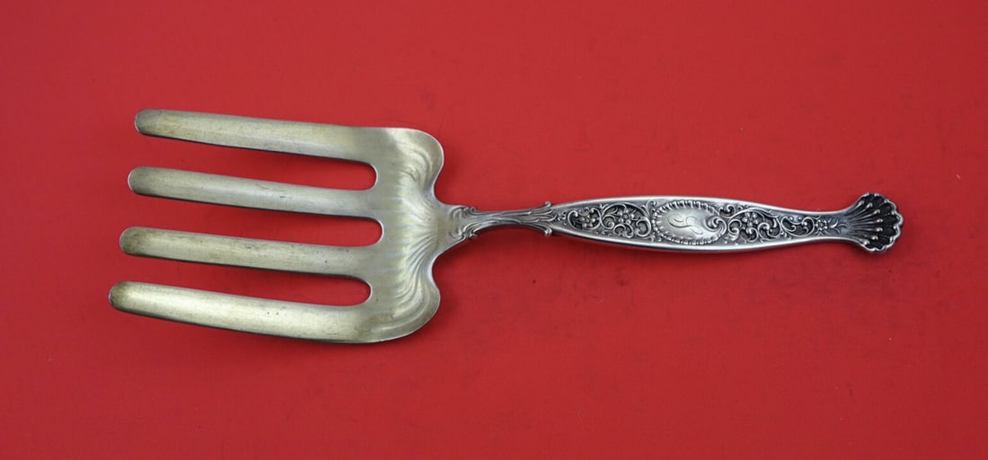 Whiting Hyperion Sterling Silver 10 Inch Asparagus Fork Antique: Whiting Hyperion Sterling Silver 10 Inch Asparagus Fork Antique This exquisite asparagus fork is part of the Hyperion pattern by Whiting, crafted from high-quality sterling silver. Measuring 10 inches