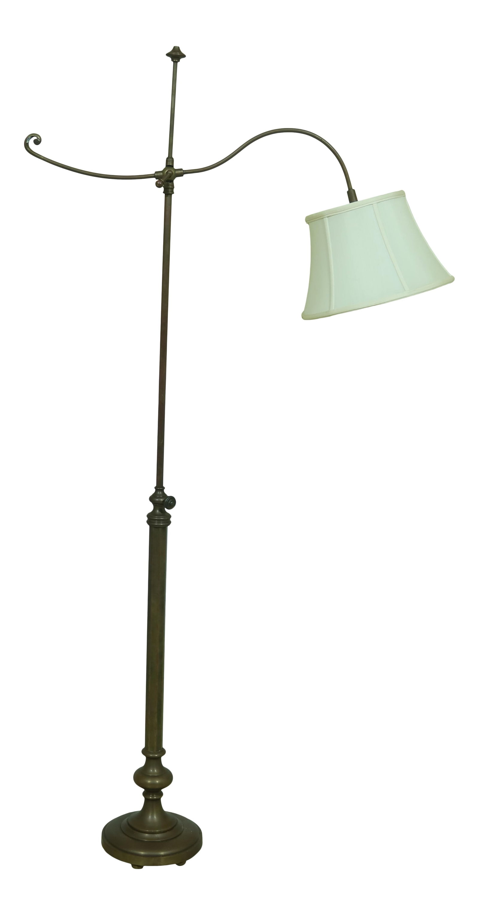 Vintage Visual Comfort by Chapman Brass Floor Lamp Adjustable 30 Years Old: Vintage Visual Comfort by Chapman Brass Floor Lamp Adjustable 30 Years Old Illuminate your space with this vintage Visual Comfort by Chapman Solid Brass Floor Lamp, approximately 30 years old. This el