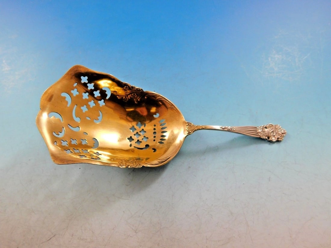 Towle Georgian Sterling Silver Almond Scoop Gold-Washed 5.5" Monogrammed (1 of 5)