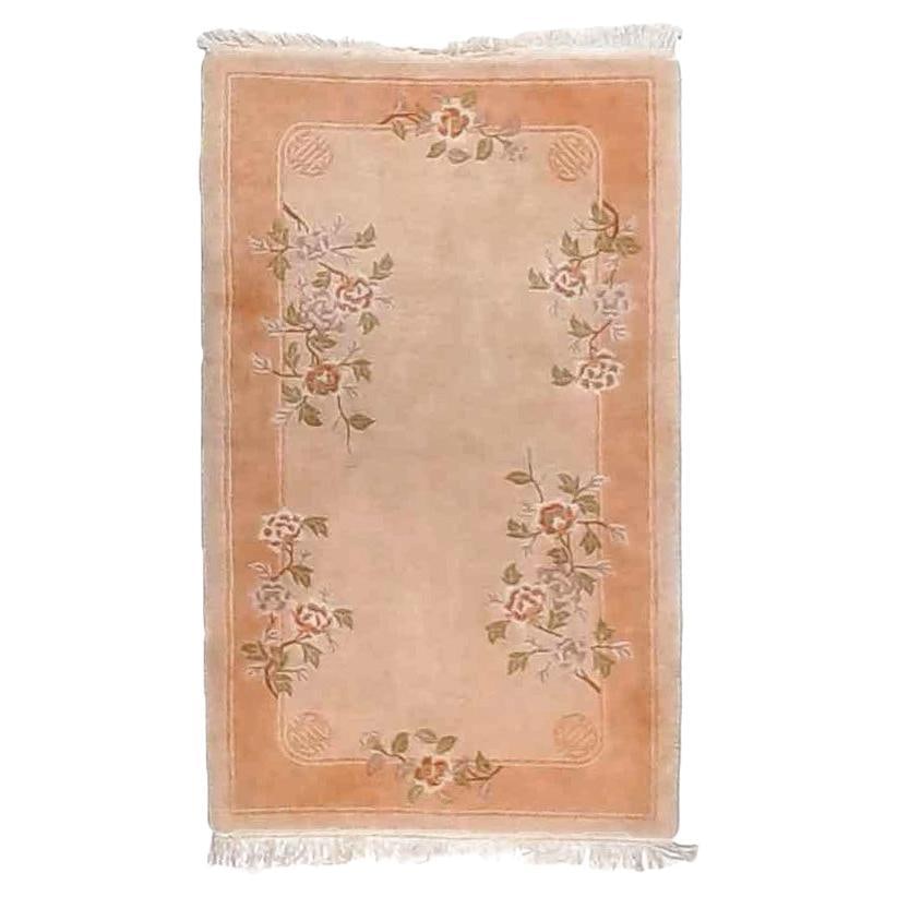 20th Century Chinese Wool Nichols Floral Throw Rug (1 of 10)