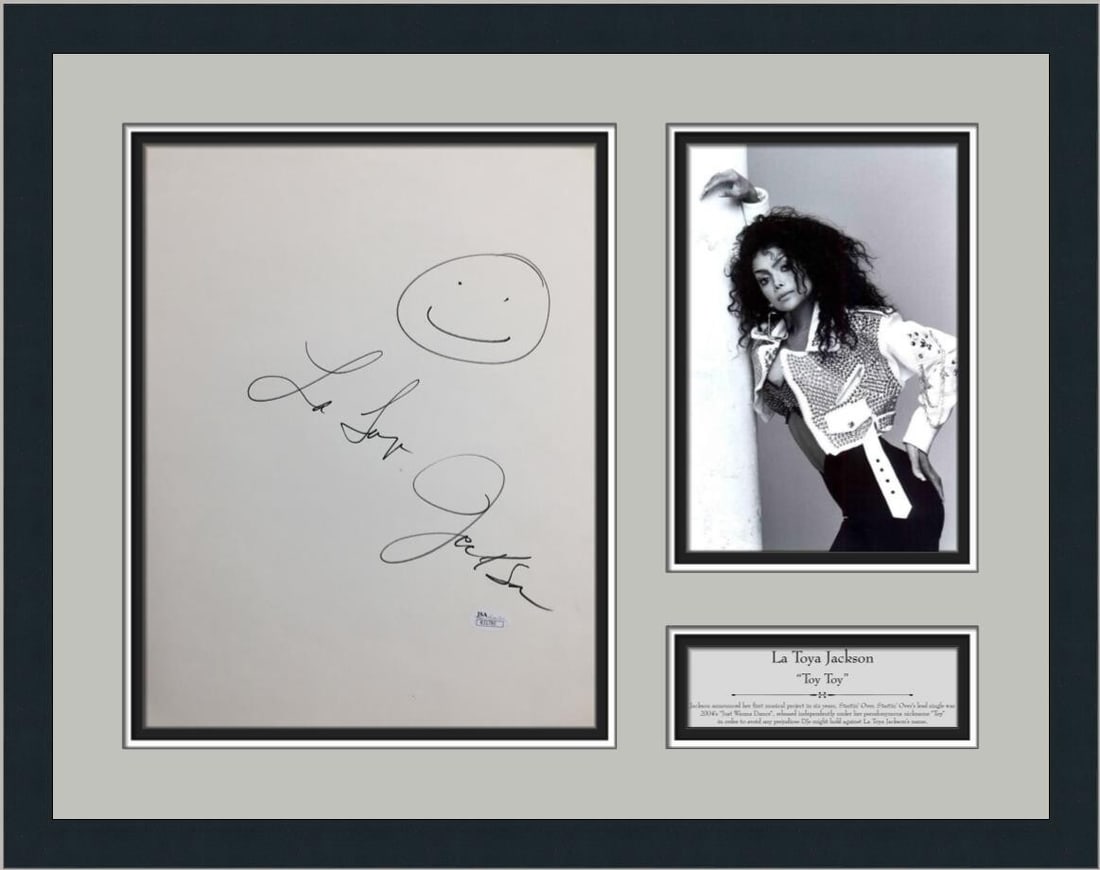 La Toya Jackson Signed Artwork Custom Framed with JSA COA 16 x 21 (1 of 6)