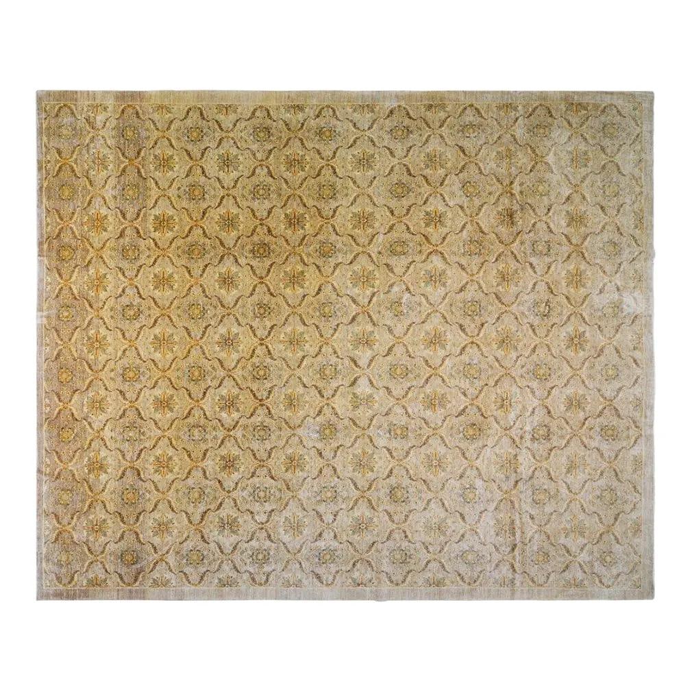 12'x14'9" Hand-Knotted Wool Slate Gray Rug Traditional Craftsmanship: 12'x14'9" Hand-Knotted Wool Slate Gray Rug Traditional Craftsmanship This vintage hand-knotted rug is crafted from wool using traditional techniques, offering a blend of classic artistry and modern de
