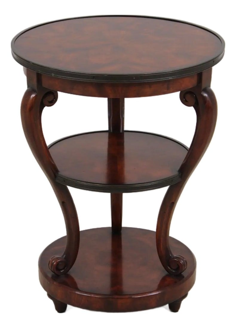Theodore Alexander Round 3 Tier Mahogany Accent Lamp Table (1 of 10)