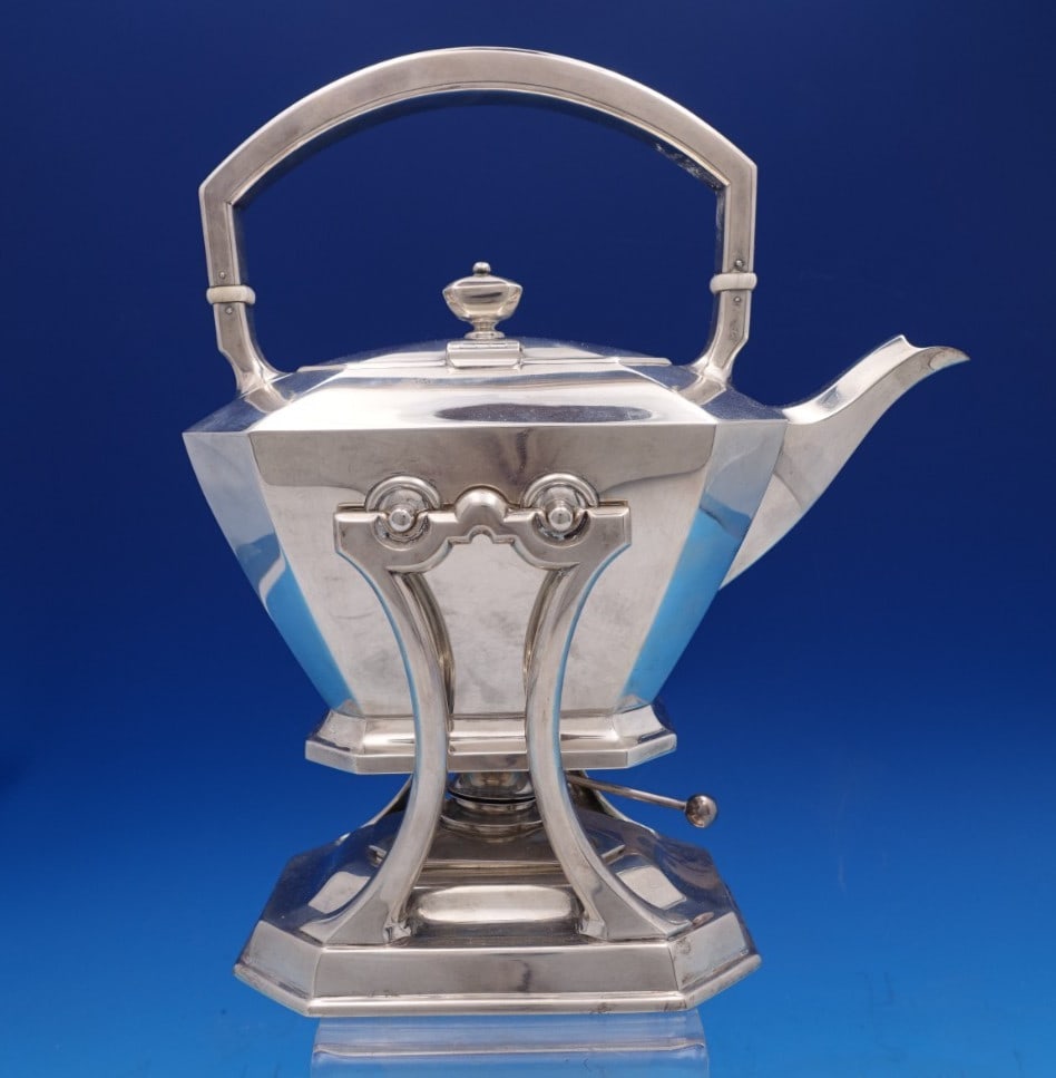 Sterling Silver Fairfax Kettle With Stand and Burner by Durgin-Gorham (1 of 13)