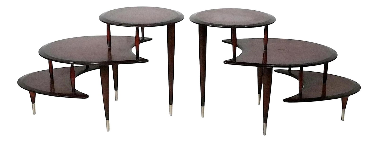 Mid Century Modern Pair of Amoeba Shape End Tables (1 of 10)