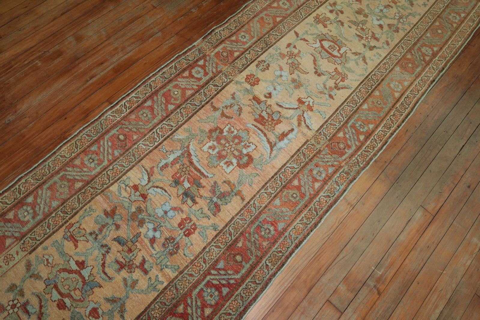2' 10" x 15' 6" Lilihan Persian Runner in Terracotta Salmon: 2' 10" x 15' 6" Lilihan Persian Runner in Terracotta Salmon One-of-a-kind early 20th century Persian Lilihan runner in terracotta and salmon tones. This antique runner is offered in pre-owned conditio