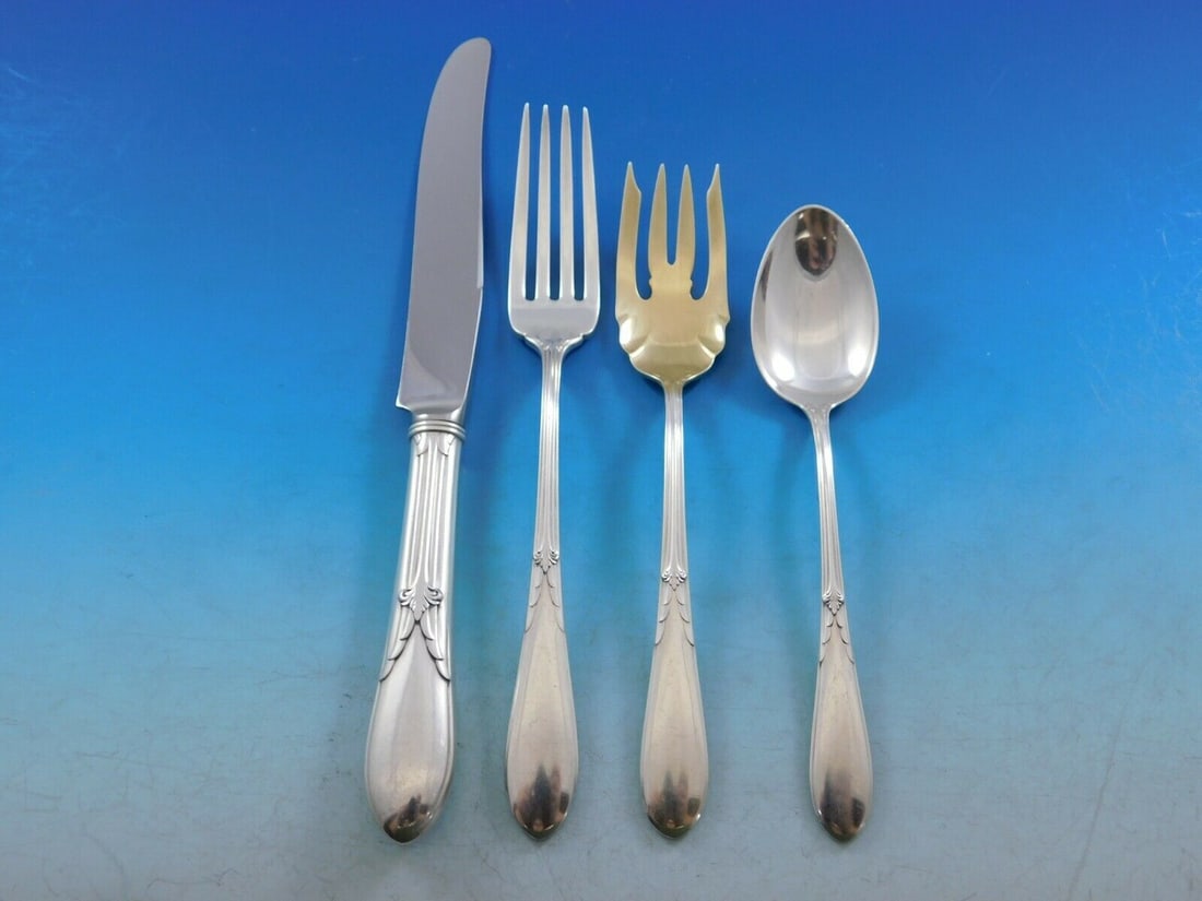 Gorham Rose Marie Sterling Silver 4-Piece Place Setting: Gorham Rose Marie Sterling Silver 4-Piece Place Setting Elevate your dining experience with this exquisite four-piece place setting from the Rose Marie pattern by Gorham. Crafted from high-quality ste