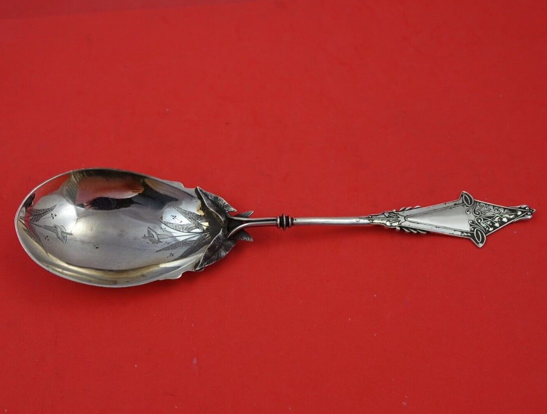 Knowles & Ladd Coral Sterling Silver 10" Berry Spoon Serving (1 of 3)