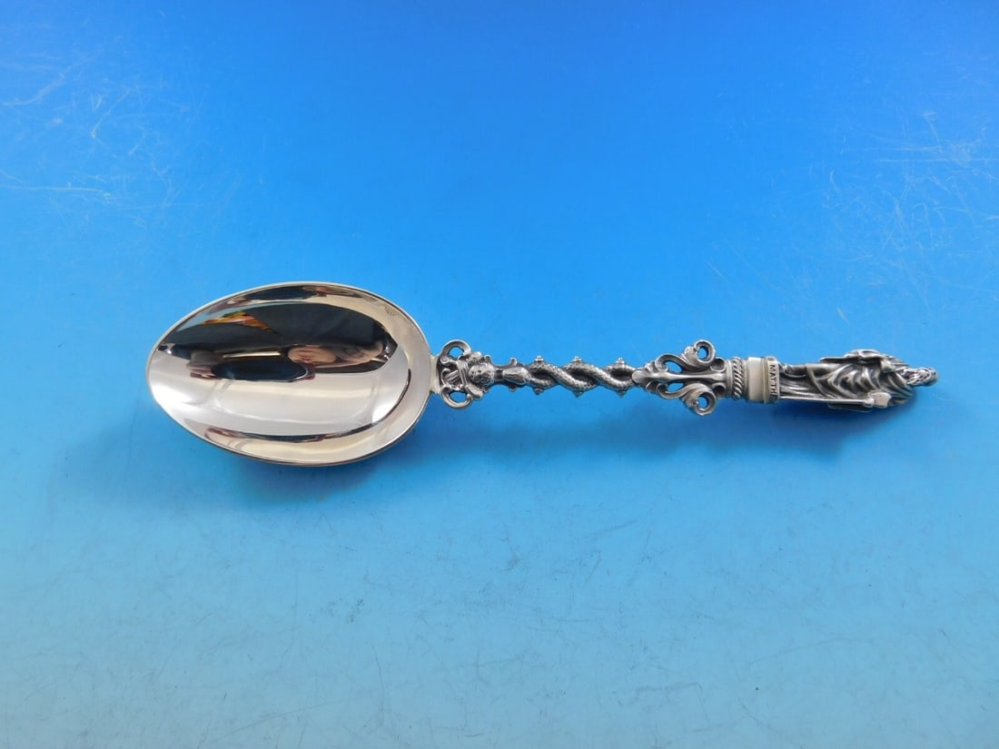 Gorham Apostles Sterling Silver Large Soup Spoon Matthew 6 3/8": Gorham Apostles Sterling Silver Large Soup Spoon Matthew 6 3/8" This exquisite large place soup spoon from the Apostles pattern by Gorham is crafted from high-quality sterling silver. Measuring 6 3/8 