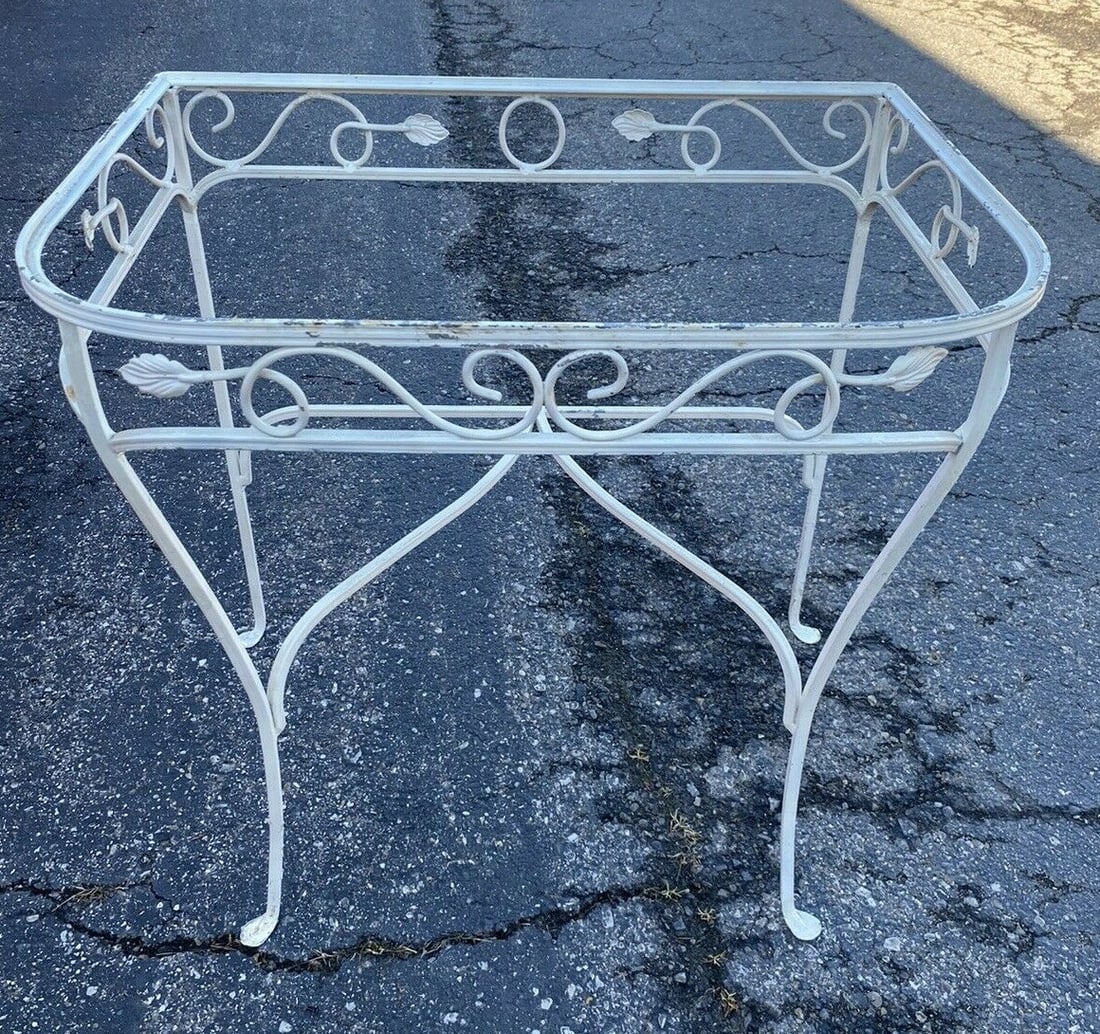 John Salterini NY wrought iron console table with glass top (1 of 11)