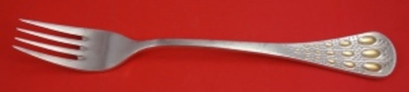 Rosenthal Romance Sterling Silver Dinner Fork 7 3/4 inch Gold Accent (1 of 2)