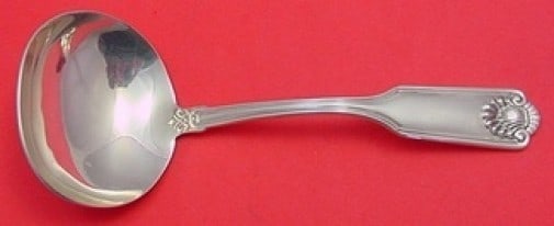 Frank Smith Fiddle Shell Sterling Silver Gravy Ladle 6.25": Frank Smith Fiddle Shell Sterling Silver Gravy Ladle 6.25" This exquisite gravy ladle from Frank Smith features the elegant Fiddle Shell pattern, formerly known as Alden. Crafted from high-quality ste