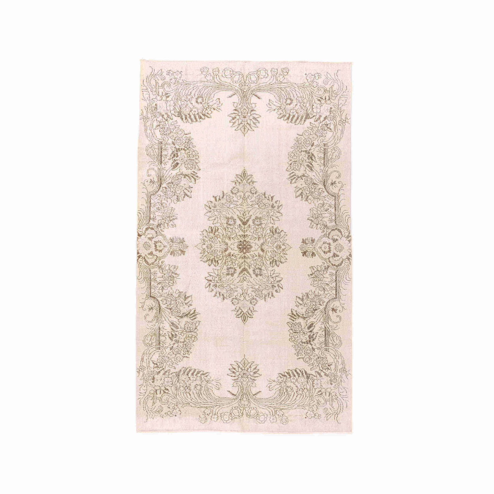 Authentic Vintage Handmade Wool on Cotton Carpet 64.2 x 111.4: Authentic Vintage Handmade Wool on Cotton Carpet 64.2 x 111.4 This Authentic Handmade Vintage Carpet is meticulously crafted with a unique blend of wool on cotton, showcasing traditional double knot w