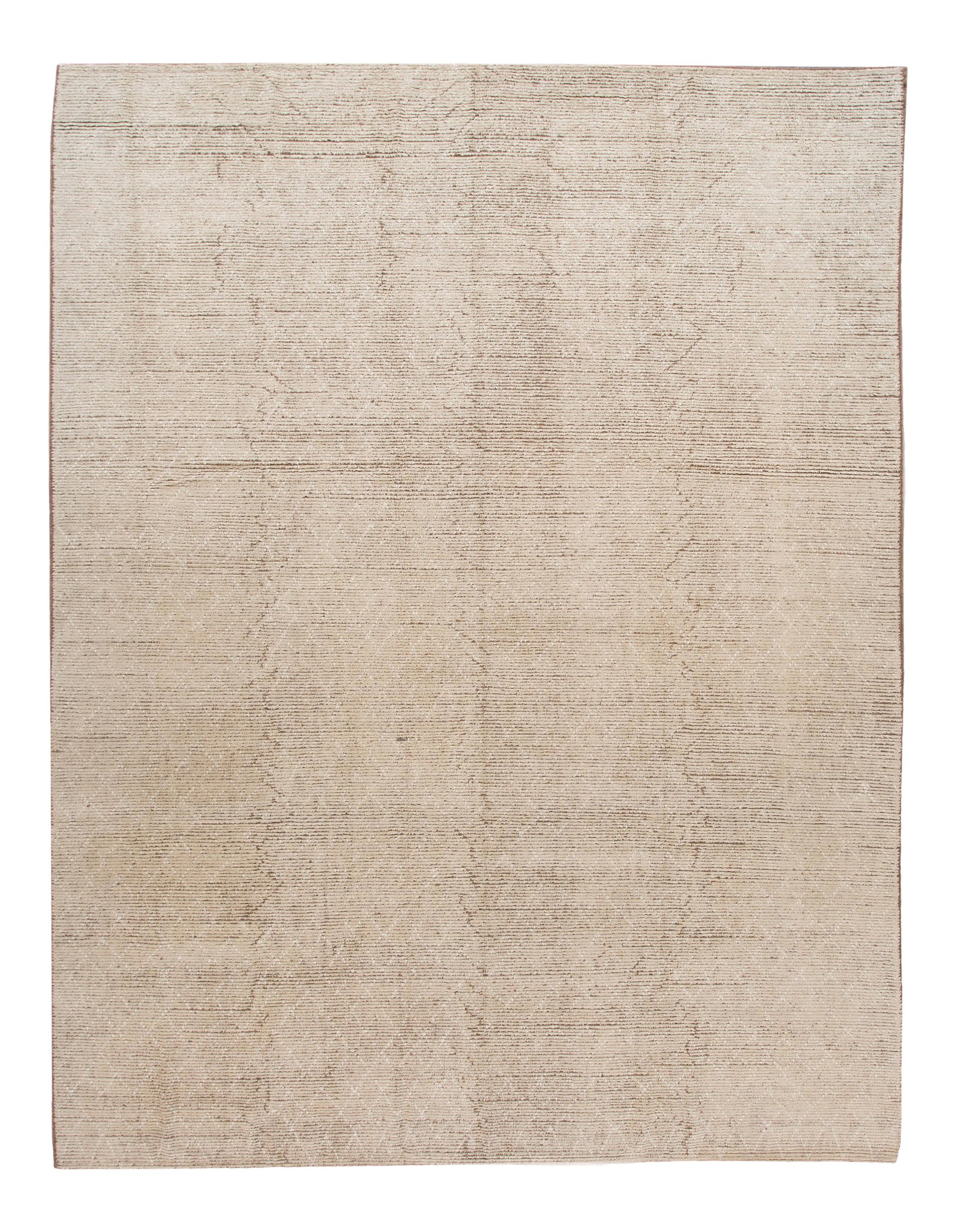 Beige Hand-Knotted Moroccan Wool Rug 10'5 x 13'6 Geometric Design: Beige Hand-Knotted Moroccan Wool Rug 10'5 x 13'6 Geometric Design Enhance your living space with this beautiful Moroccan-style hand knotted wool rug. Featuring a soft beige field, this rug is adorned 