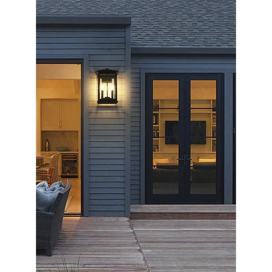 Ringgold 16-Inch Black Outdoor Wall Sconce Light Fixture (1 of 9)