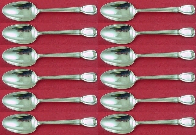 Tiffany & Co Castilian Sterling Silver 12-Piece Soup Spoon Set 7 Inch: Tiffany & Co Castilian Sterling Silver 12-Piece Soup Spoon Set 7 Inch This exquisite 12-piece set of place soup spoons features the elegant Castilian pattern by Tiffany & Co. Each spoon is crafted