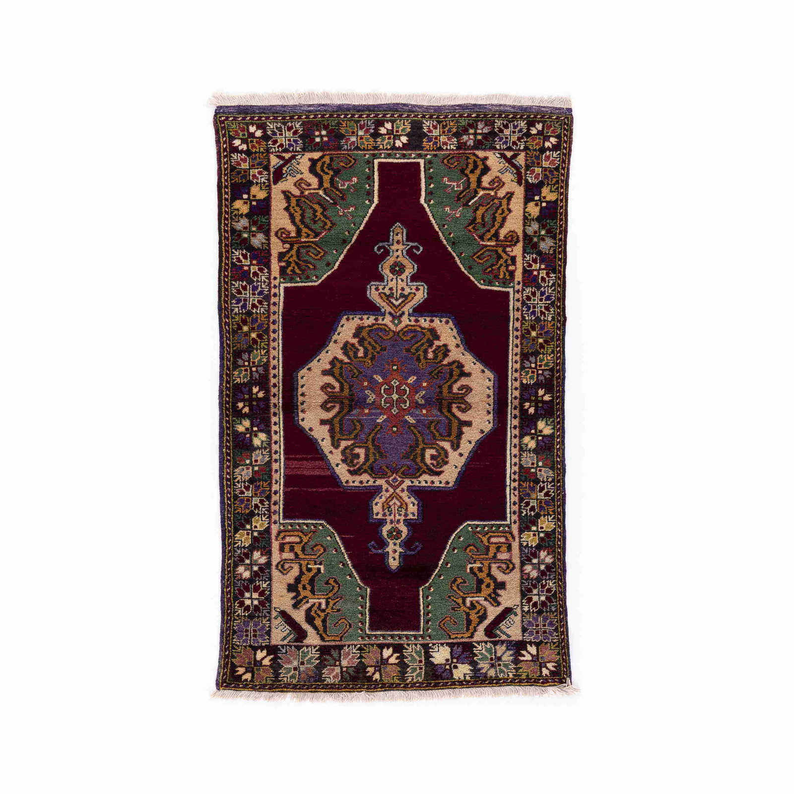 Authentic Handmade Anadol Wool On Wool Carpet 44.5 x 74.8: Authentic Handmade Anadol Wool On Wool Carpet 44.5 x 74.8 This authentic handmade Anadol carpet showcases exceptional craftsmanship with its wool on wool construction. Originating from Anadol, this pi