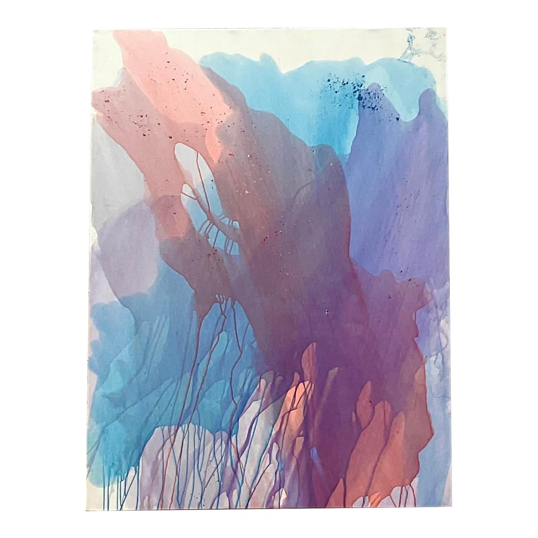 Monumental Pink Abstract Oil Painting by Bodenhauer: Monumental Pink Abstract Oil Painting by Bodenhauer Discover this extraordinary vintage abstract oil painting, a true statement piece that brings monumental size and dramatic flair to any space. This 