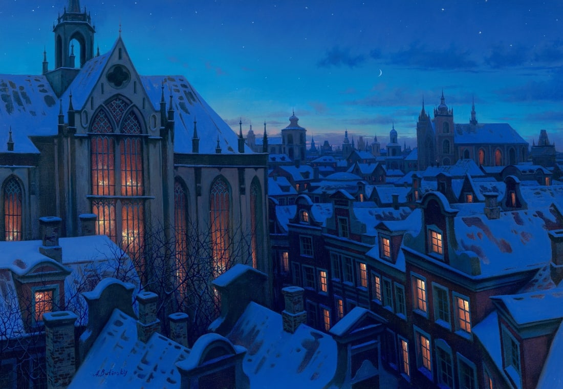 Alexei Butirskiy Winter Wonderland Signed Limited Edition Giclee Canvas 28x40: Alexei Butirskiy Winter Wonderland Signed Limited Edition Giclee Canvas 28x40 Experience the serene beauty of winter with "Winter Wonderland," a stunning limited edition giclee on canvas by artist Ale