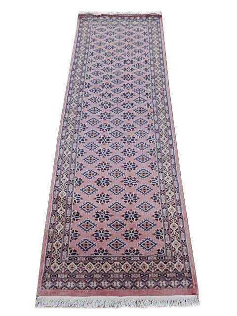 Handcrafted Light Pink Jaldar Bokhara Rug 2'7 x 7'7 Premium Wool: Handcrafted Light Pink Jaldar Bokhara Rug 2'7 x 7'7 Premium Wool Free continental US Shipping Introducing a captivating Light Pink Jaldar Bokhara Rug, meticulously handcrafted by skilled artisans.