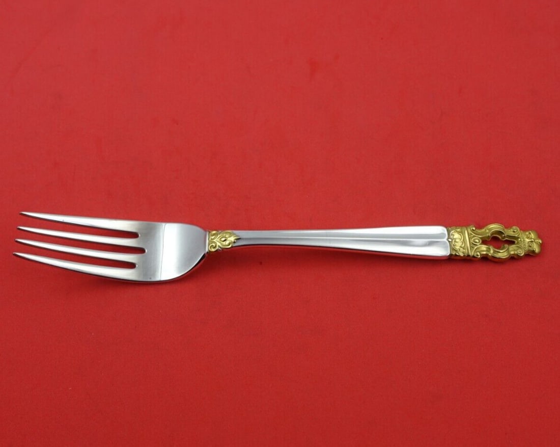 Gorham Sovereign Hispana Gold Sterling Silver Fork 7.5 Inch Flatware (1 of 3)
