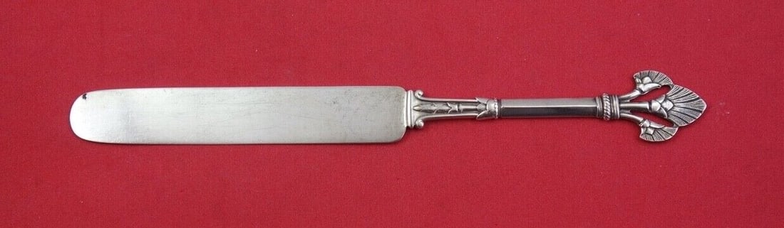 Gorham Lotus Sterling Silver Dessert Knife 7 3/8 Inch Vintage: Gorham Lotus Sterling Silver Dessert Knife 7 3/8 Inch Vintage This exquisite dessert knife features a flat handle design and is crafted entirely from sterling silver, showcasing the elegant Lotus patt
