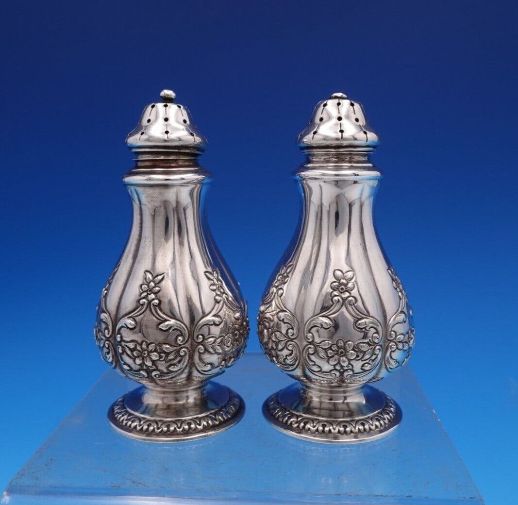 Gorham Meadow Sterling Silver Salt Pepper Shaker Set 2pc (1 of 9)