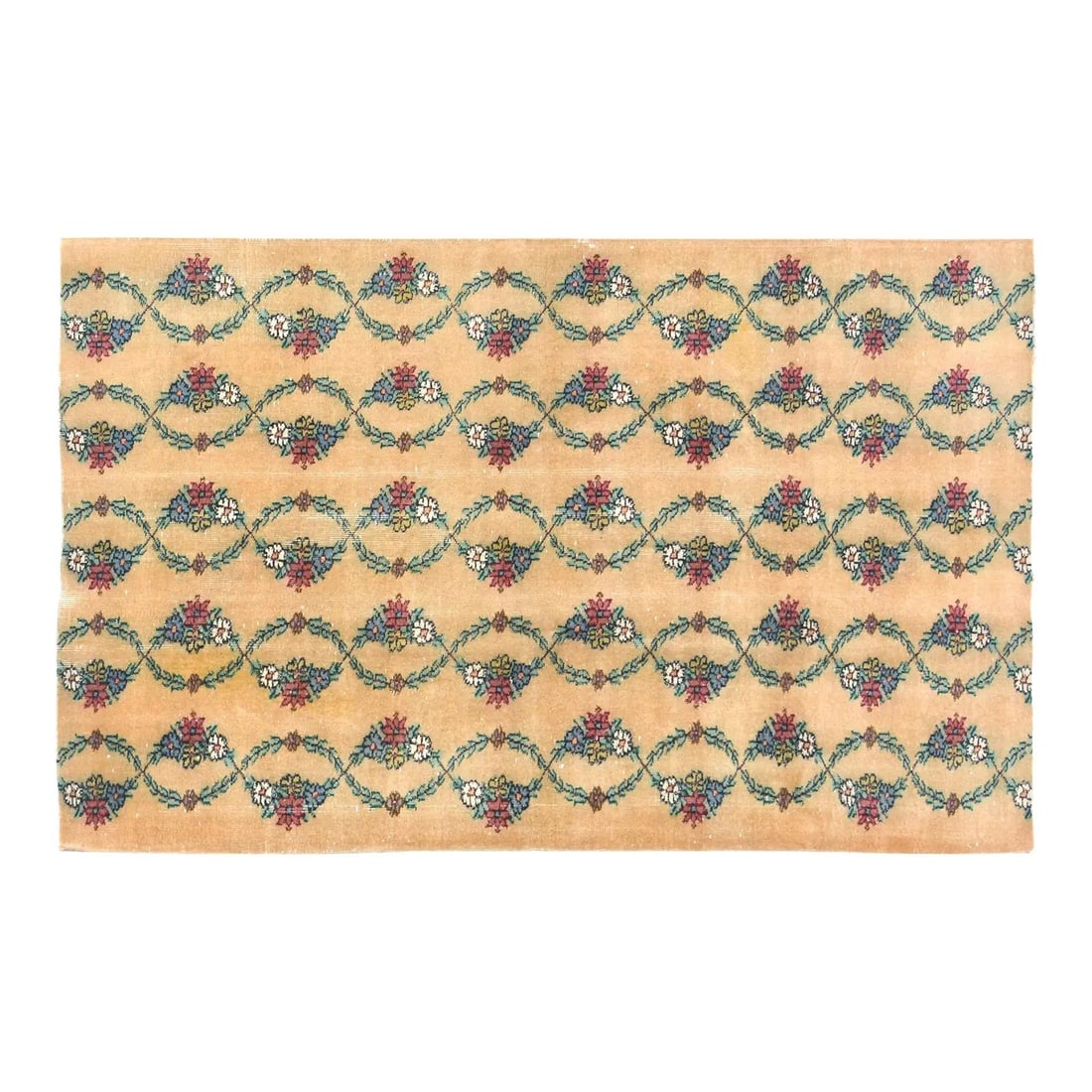 5'1 x 8'1 Wool Rug Turkish Anatolian Hand Knotted Vintage: 5'1 x 8'1 Wool Rug Turkish Anatolian Hand Knotted Vintage This vintage Turkish Anatolian rug is hand knotted from wool and features natural colors with a copper tone. It offers a classic design and sh
