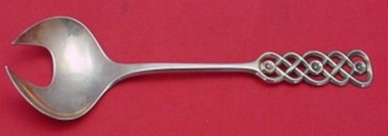 David Andersen Ringebu .830 Silver Cold Meat Fork 8 1/4 Inch Serving (1 of 2)