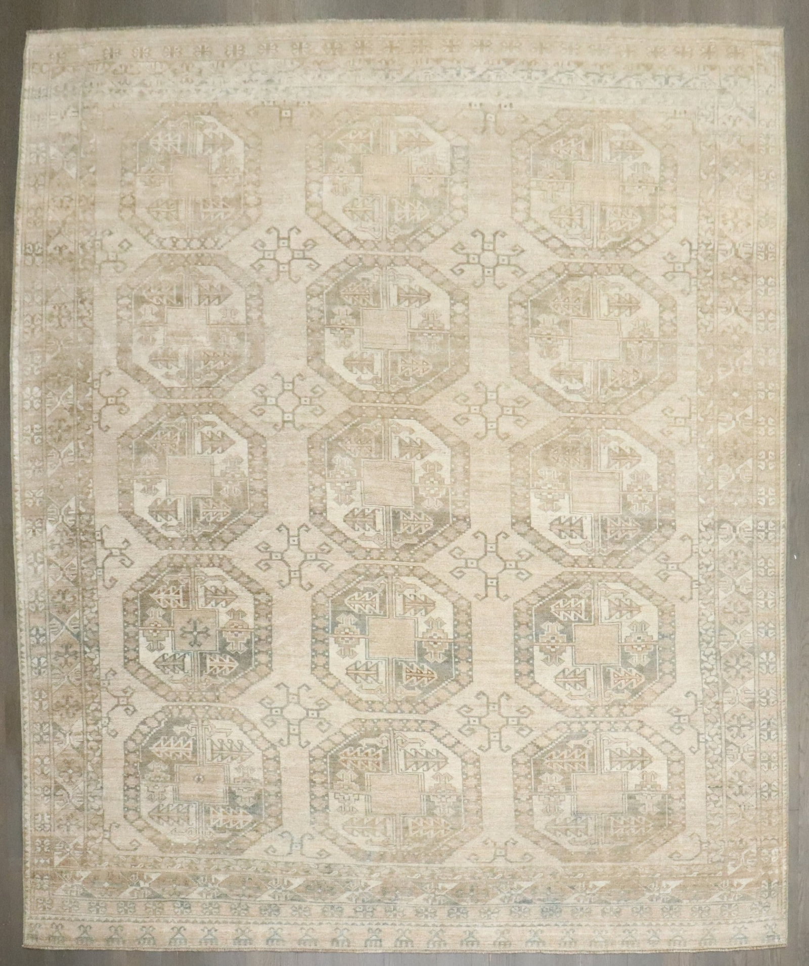 8' 5" x 9' 5" Afghan Ersari Square Carpet: 8' 5" x 9' 5" Afghan Ersari Square Carpet Vintage Afghan Ersari carpet in a square room-size format, dating to the 2nd quarter of the 20th century. This pre-owned rug is identified as an intermediate 