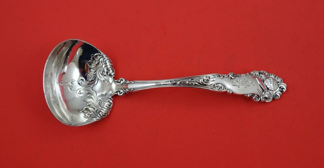 Alvin Edward VII Sterling Silver Gravy Ladle 7 Inch Monogrammed (1 of 2)