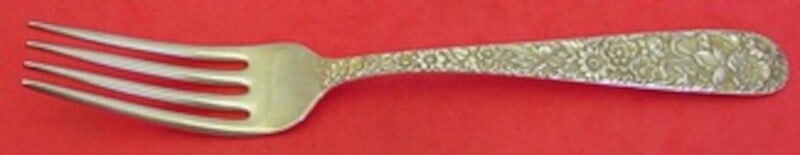 Kirk Repousse Sterling Silver Dinner Fork 7 3/4 Inch Floral Pattern (1 of 1)